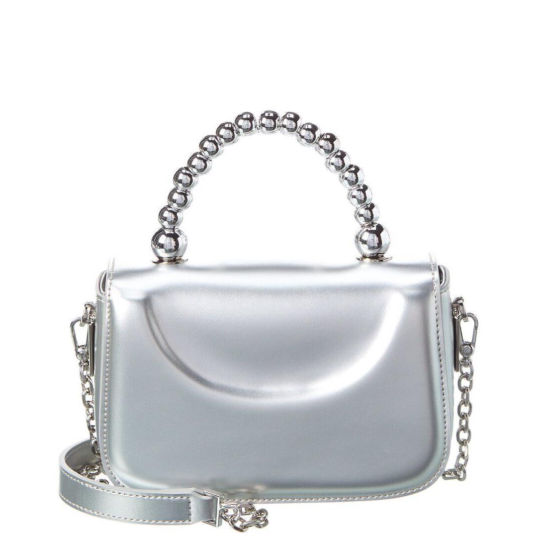 Tiffany Fred Paris High Gloss Leather Top Handle Crossbody Women`s Silver