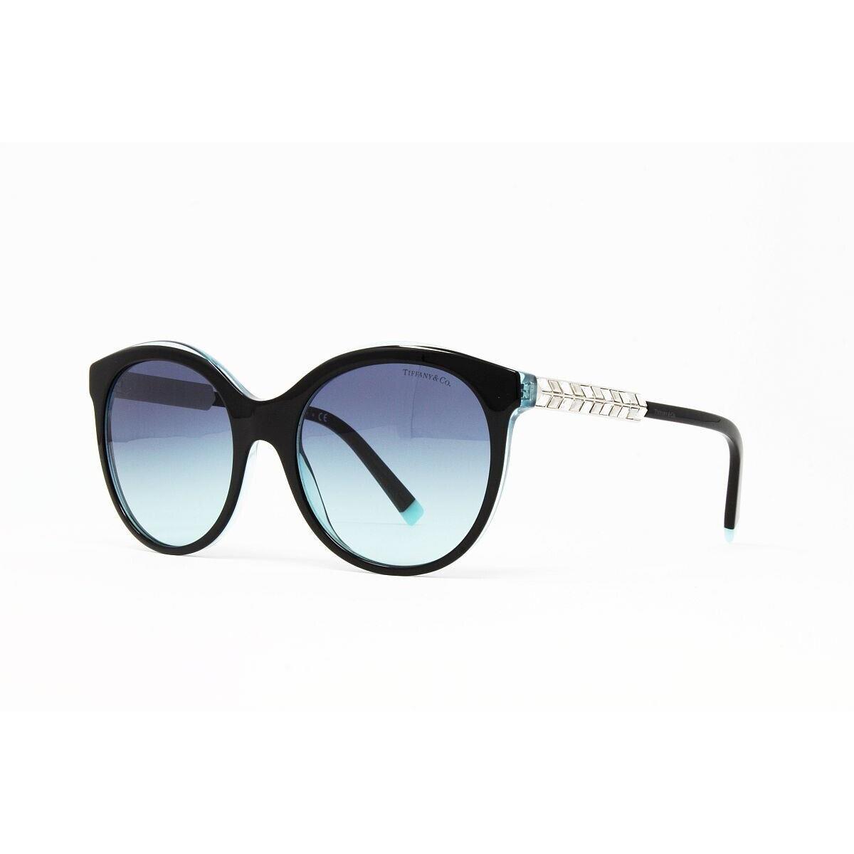 Tiffany Sunglasses Women`s TF4175B 82859S Black on Crystal Tiffany Blue 55mm