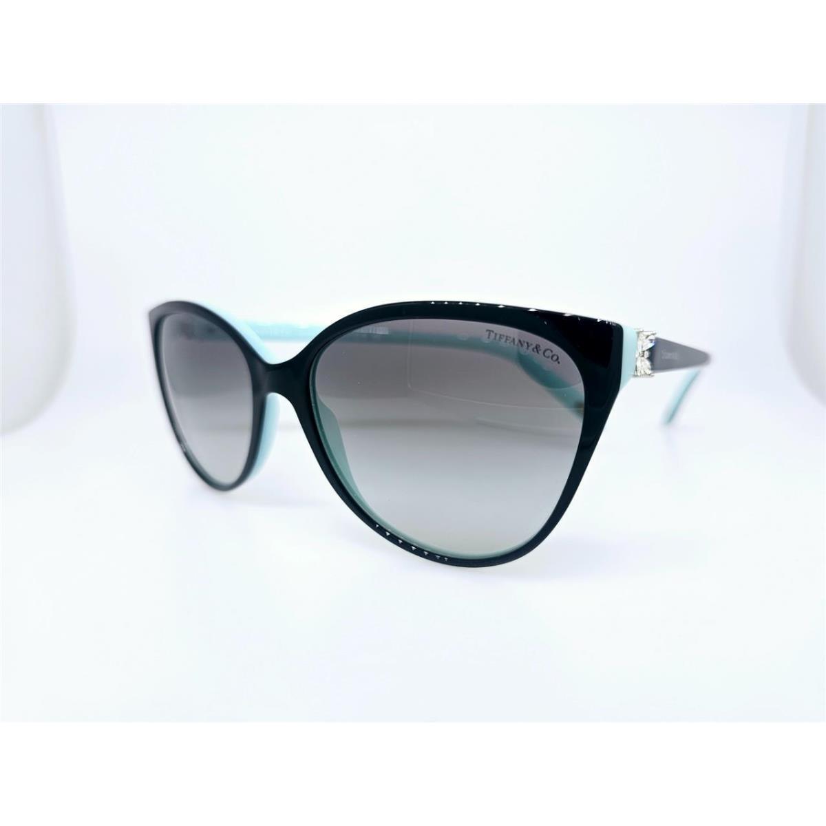 Tiffany CO Sunglasses TF4089B 80553C 58MM Black ON Tiffany Blue Frame W/ Grey