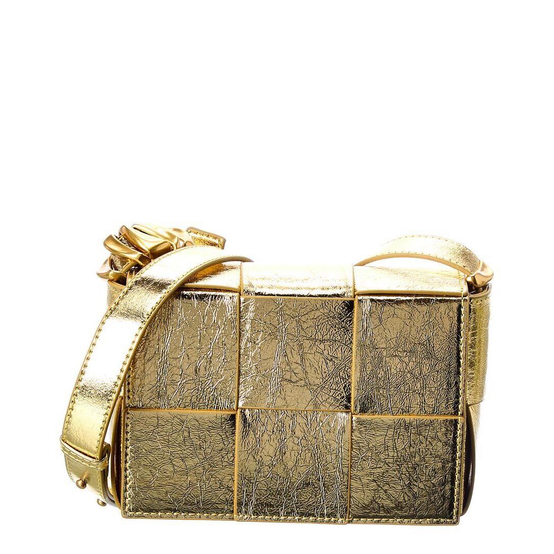 Tiffany Fred Paris Woven Metallic Leather Crossbody Women`s