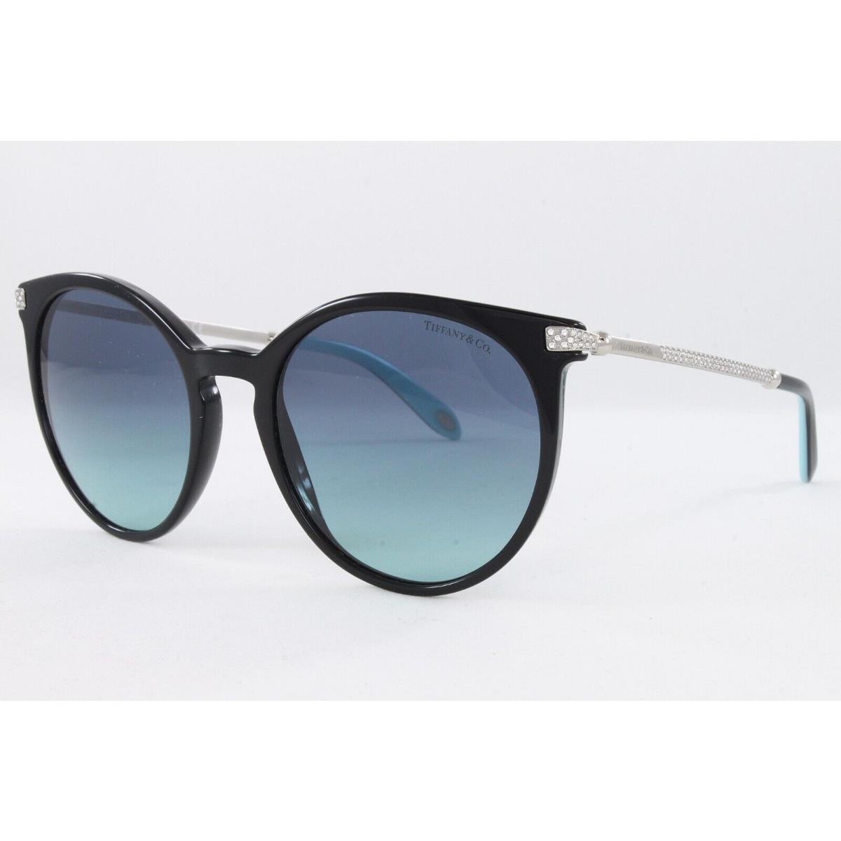 Tiffany Sunglasses Women`s Round TF4142B 80019S Black 54mm Blue Gradient Lens