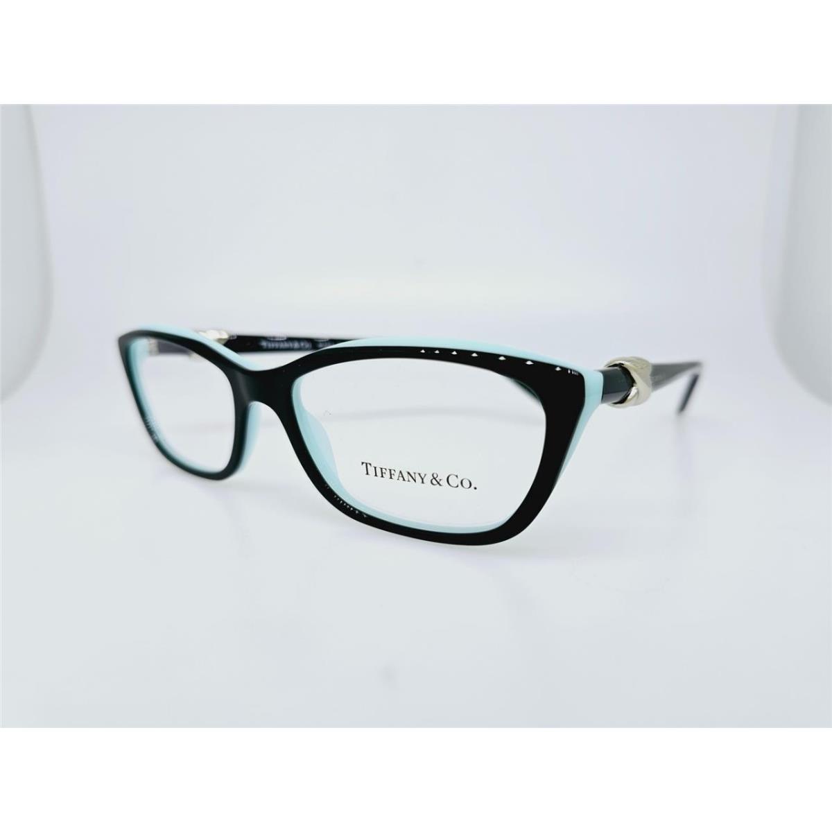 Tiffany CO Prescription TF2074 5055 52MM Black ON Tiffany Blue Frame W/ Clear