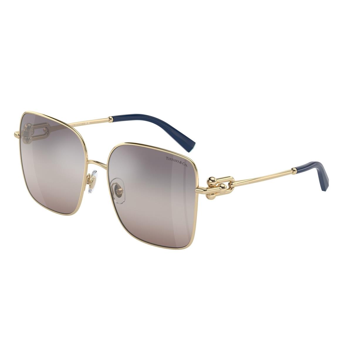 Tiffany Co. TF3094 6200MZ Pale Gold Trigra Blue Brown 58 mm Women`s Sunglasses