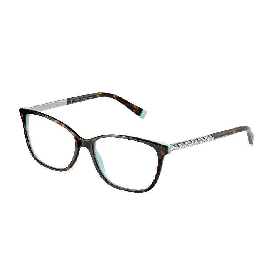 Tiffany Co. Woman Eyeglasses TF2215B 8134 Havana On Tiffany Blue Frame 54mm