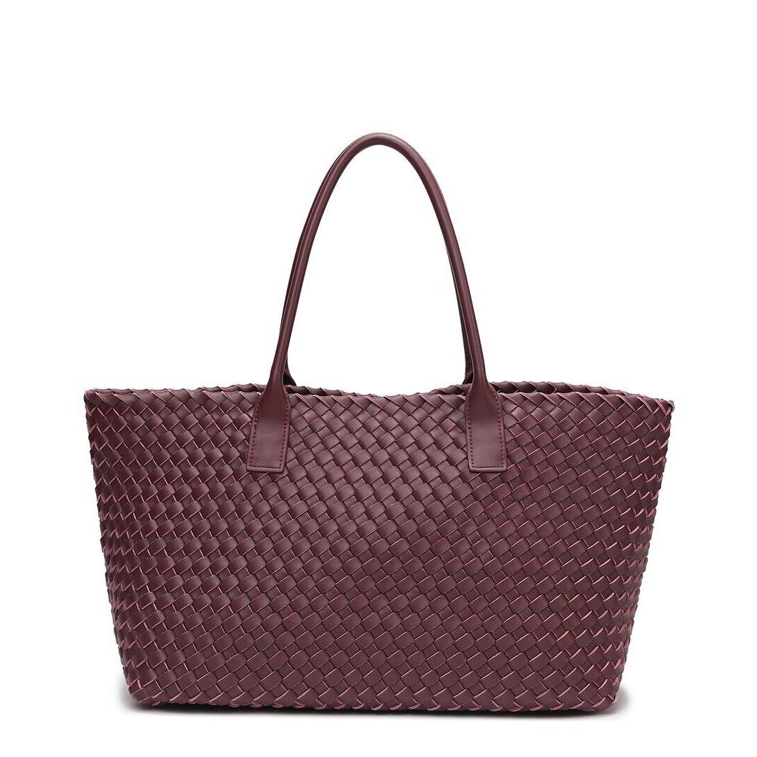 Tiffany Fred Paris Large Hand-woven Leather Tote Women`s Red