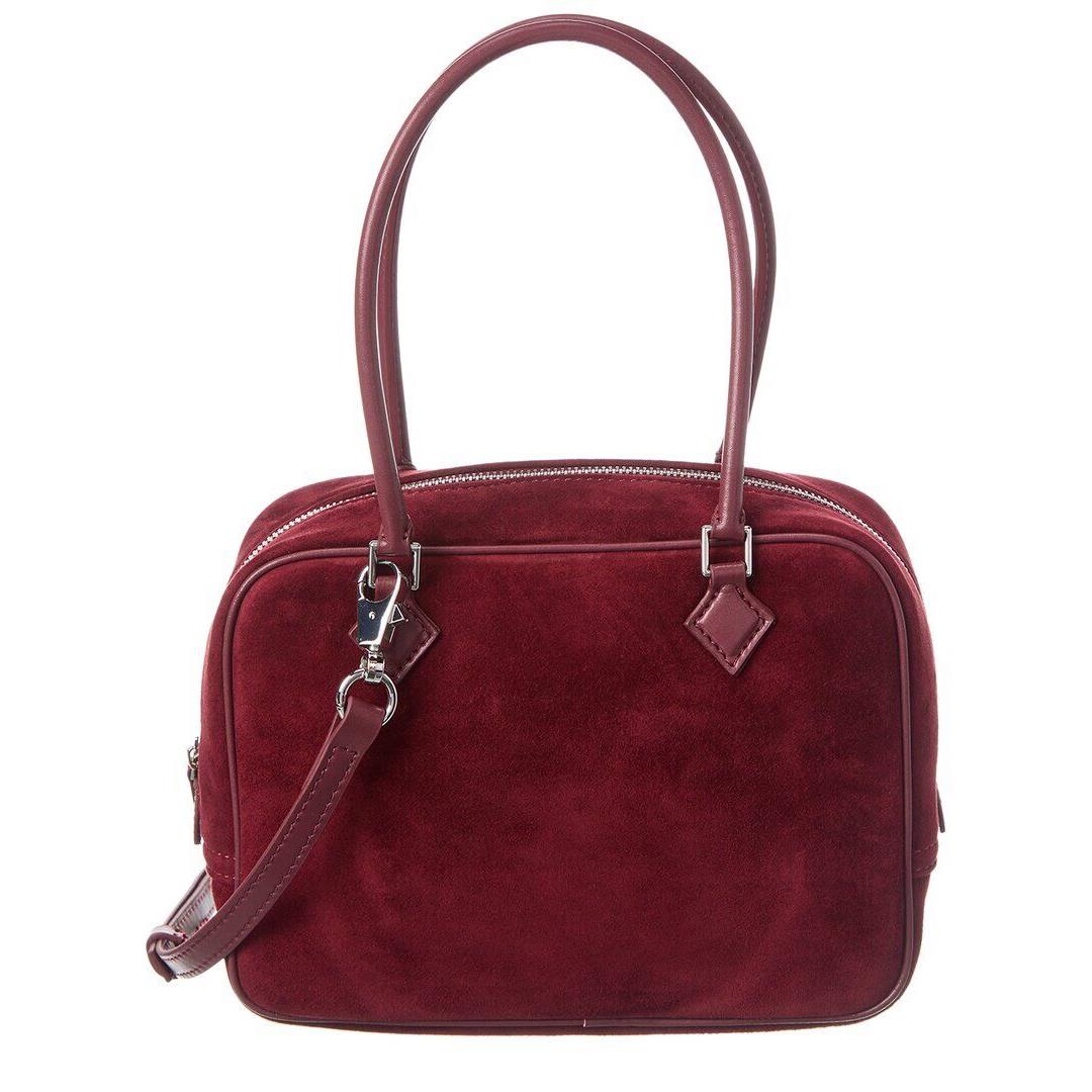 Tiffany Fred Paris Soft Suede Top Handle Crossbody Women`s Red