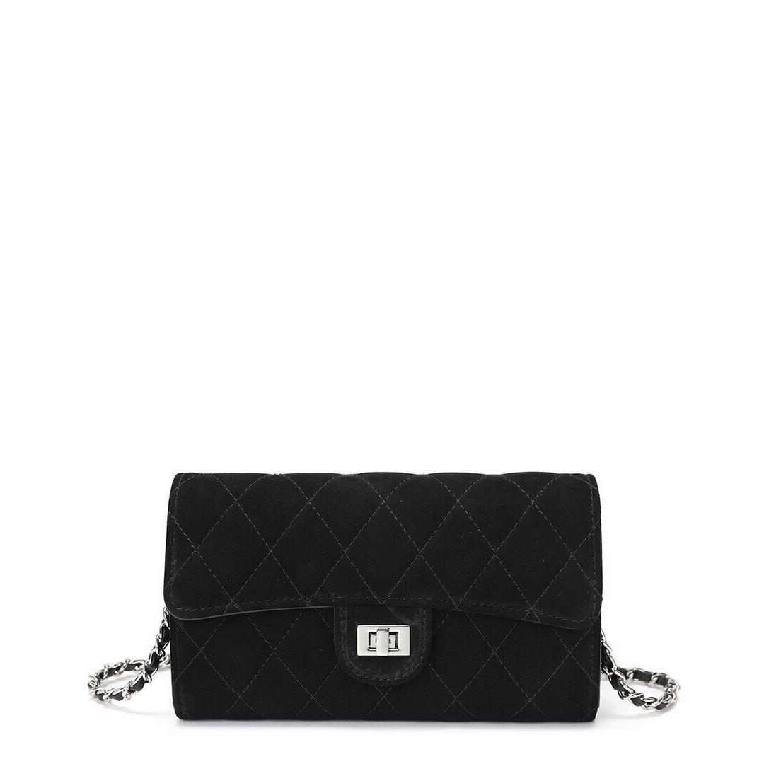 Tiffany Fred Paris Suede Wallet Clutch Women`s Black