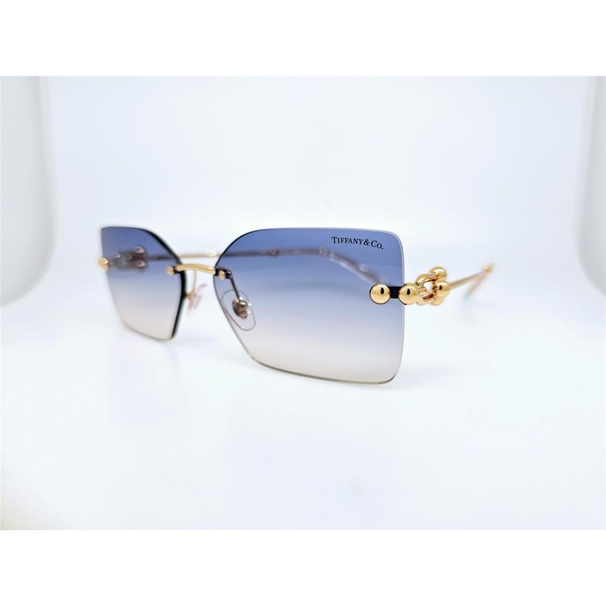 Tiffany CO TF3088 610516 59MM Rubedo Gold Frame W/ Light Brown Gradient Blue