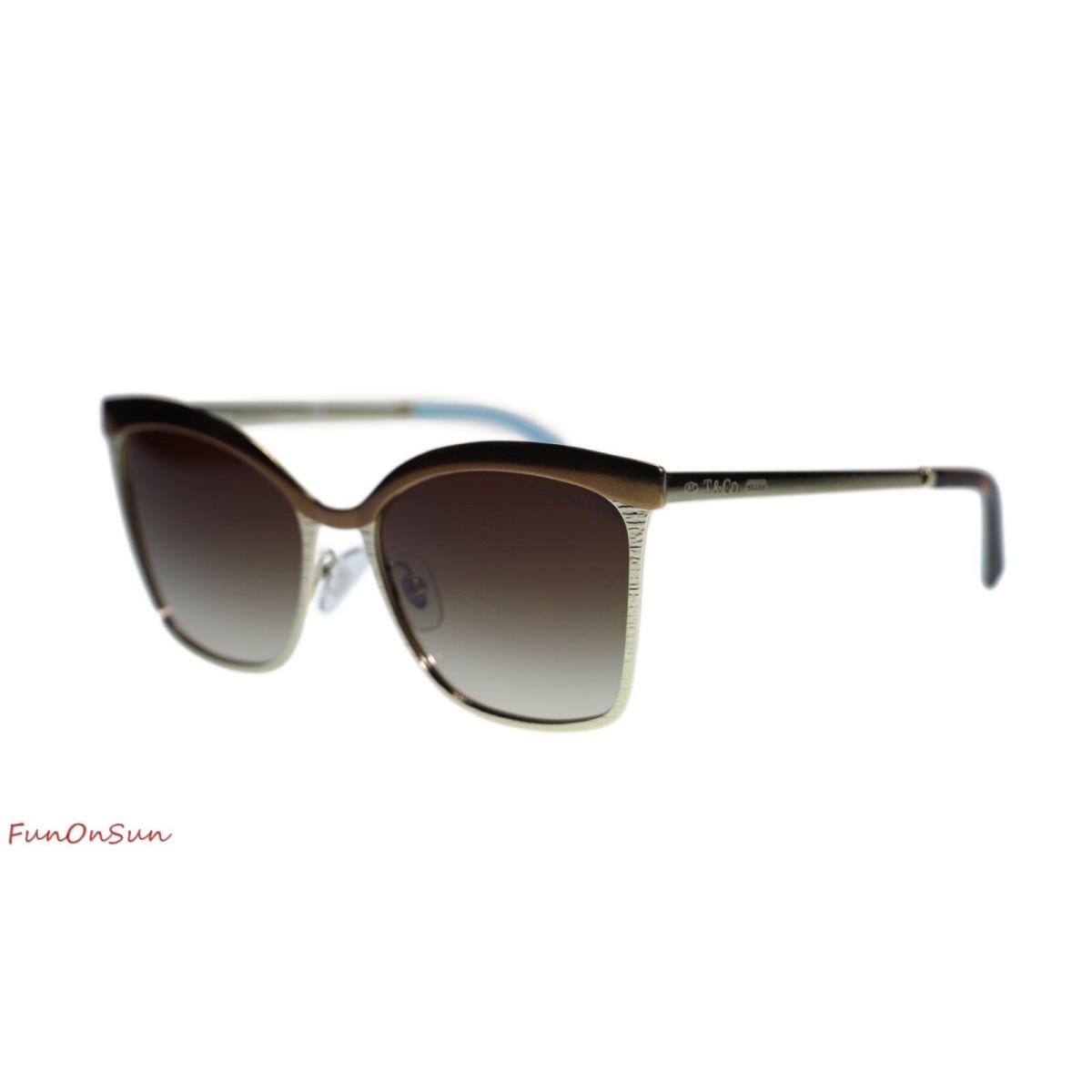 Tiffany CO Women Sunglasses TF3060 61283B Brown Pale Gold Brown Gradient Lens