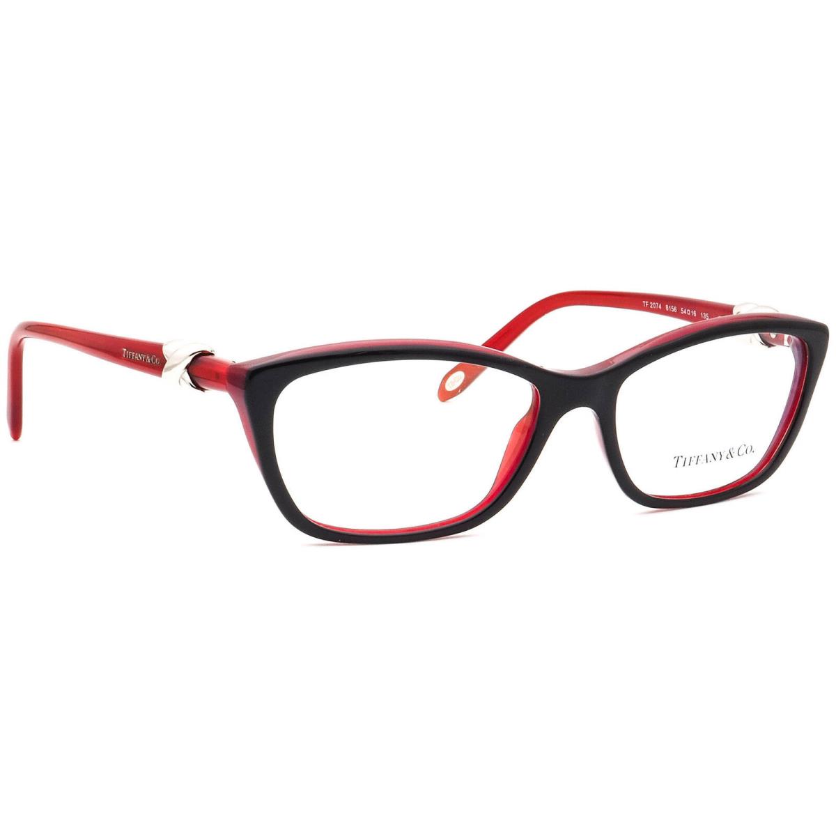 Tiffany Co. Eyeglasses TF 2074 8156 Black/red Cat Eye Frame Italy 54 16 135