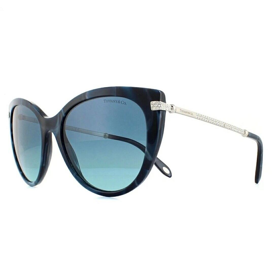 Tiffany Sunglasses TF 4143B Cat Eye Sunglasses 82009S Shell Blue 55-18-140