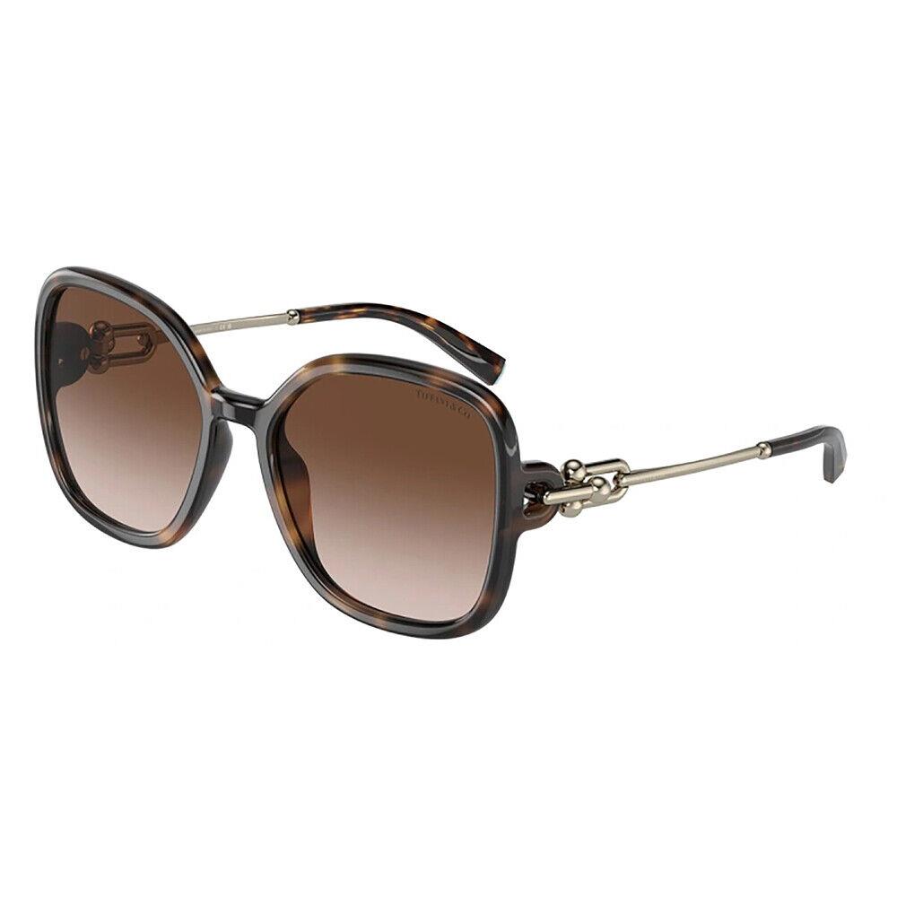 Tiffany Co. TF 4202U 80153B Havana Plastic Metal Sunglasses Brown Gradient