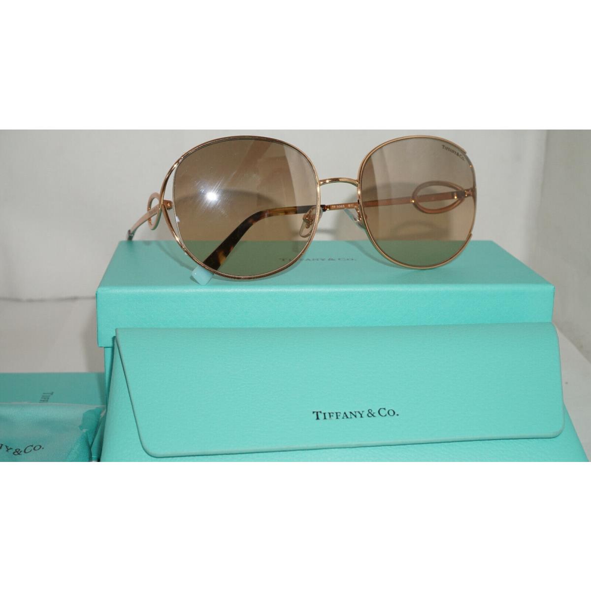 Tiffany CO Sunglasses Gold Silver Mirror TF3065 61053D 56 18 135