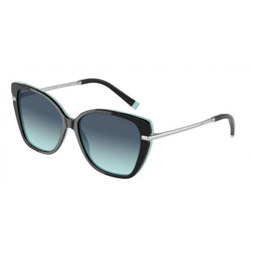 Tiffany Co Sunglasses TF4190 80559S Black ON Blue /azure Gradient 57 mm