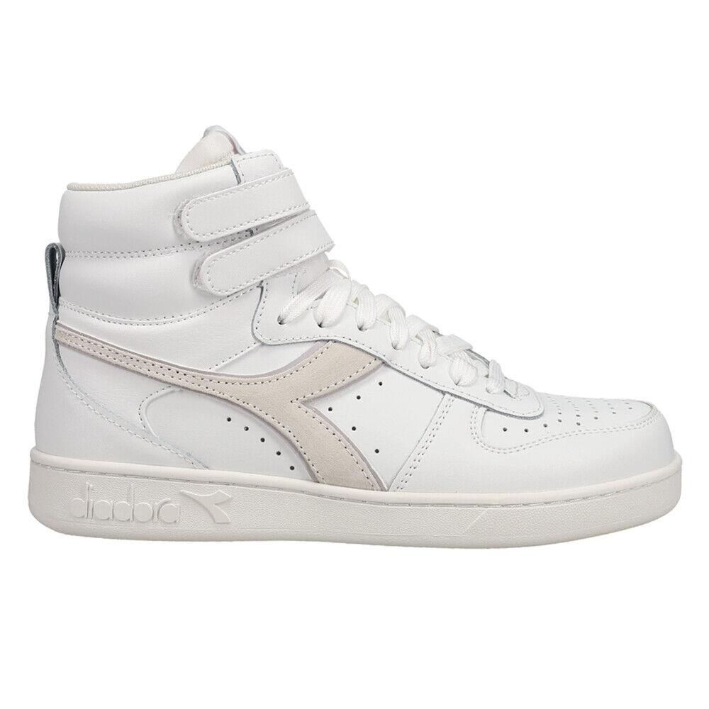 Diadora Magic Basket Mid Leather High Top Womens Off White White Sneakers Casu - Off White, White