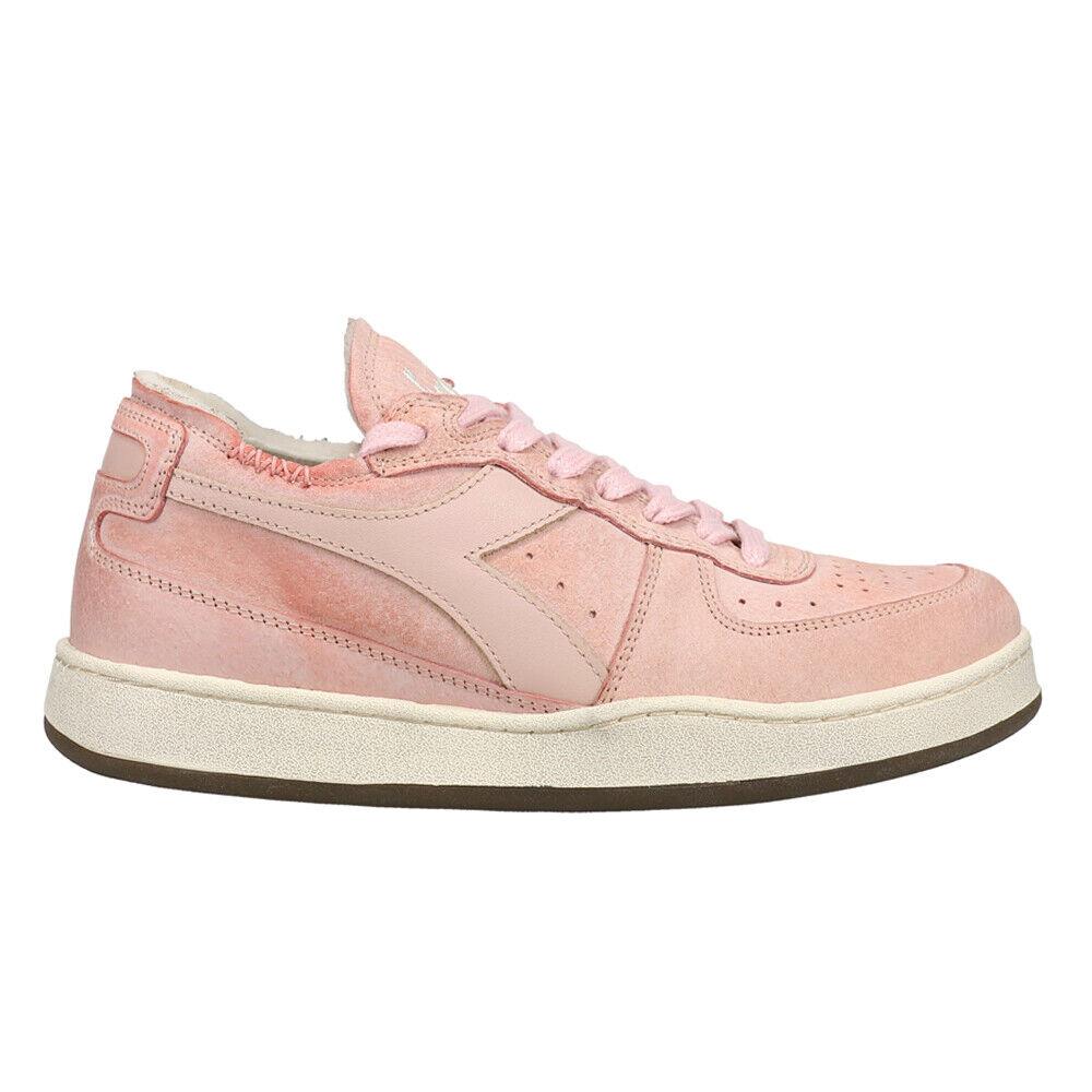 Diadora Mi Basket Row Cut Suede Lace Up Mi Basket Row Cut Suede Lace Up Womens Pink Sneakers Casual Shoes