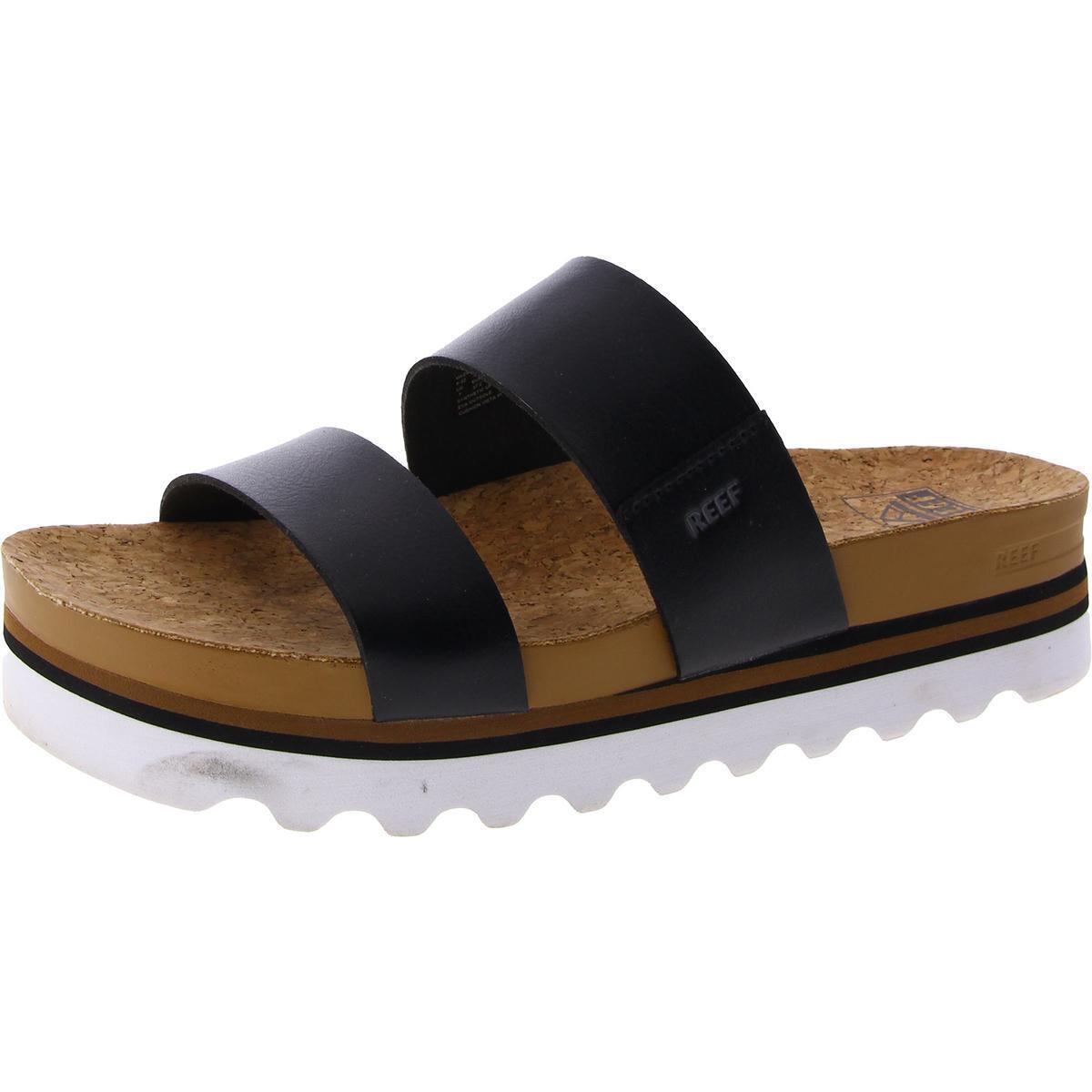 Reef Womens Vista Hi Black Slip On Slide Sandals Shoes 7 Medium B M Bhfo 1081