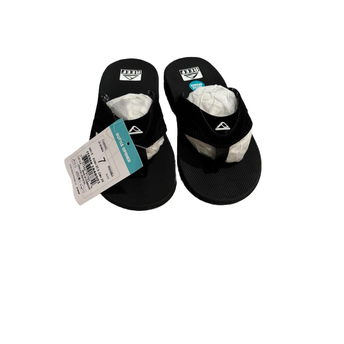 Reef Womens Sandals with Bottle Opener Fanning Black