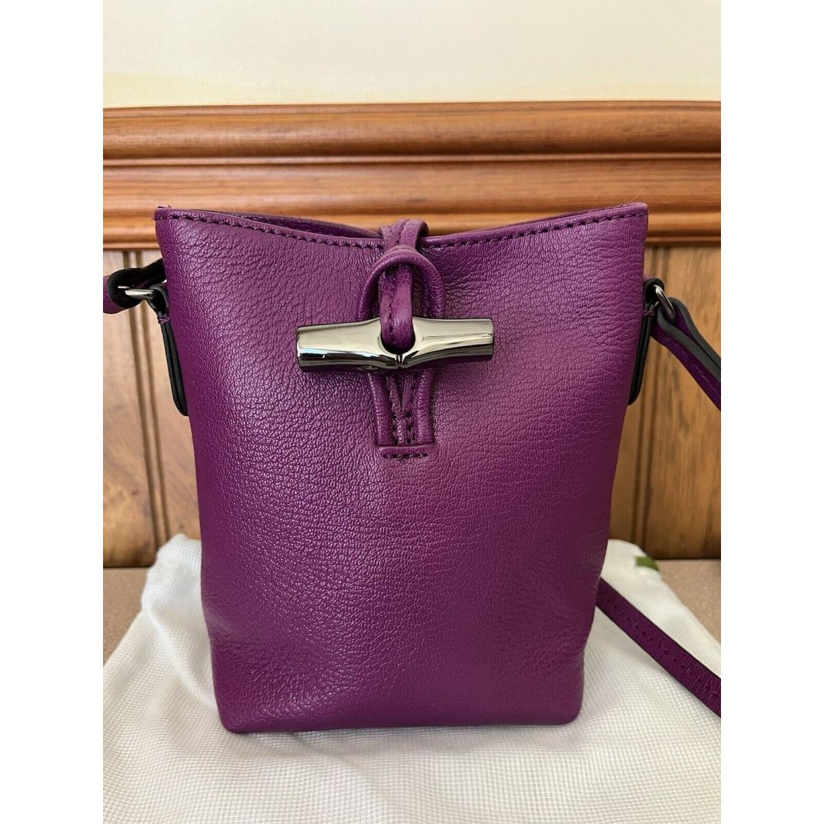 Longchamp Crossbody Bag XS Roseau Essential Leather Violet