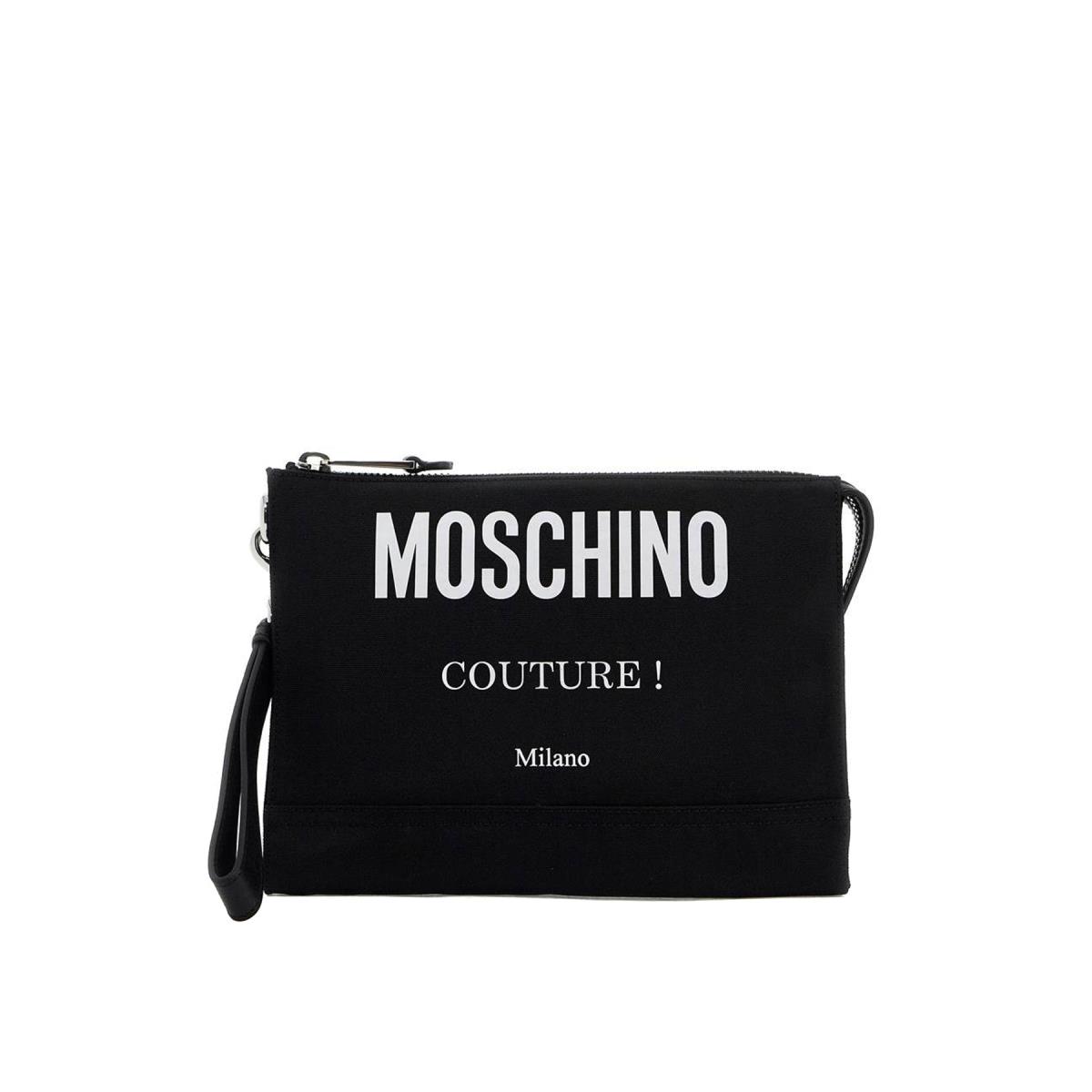 Moschino Nylon Logo Pouch Zip Bag