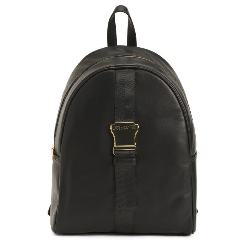 Love Moschino Women`s Safety Backpack Purse in Black Vegan Leather