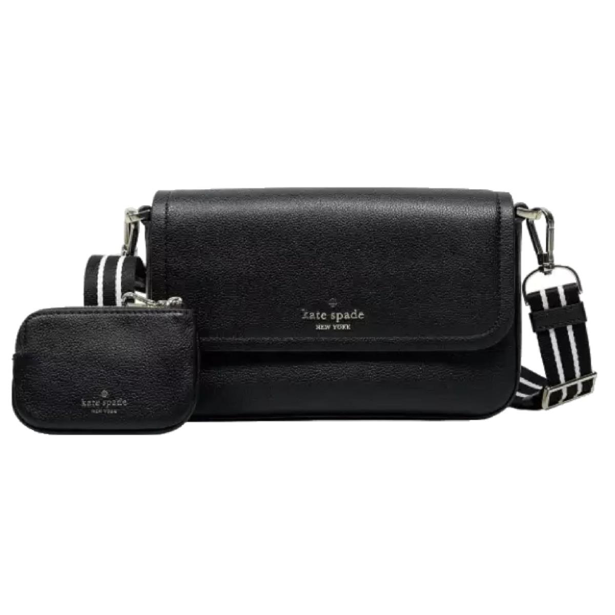 Kate Spade New York Women Rosie Pebbled Leather Small Flap Crossbody Bag Black