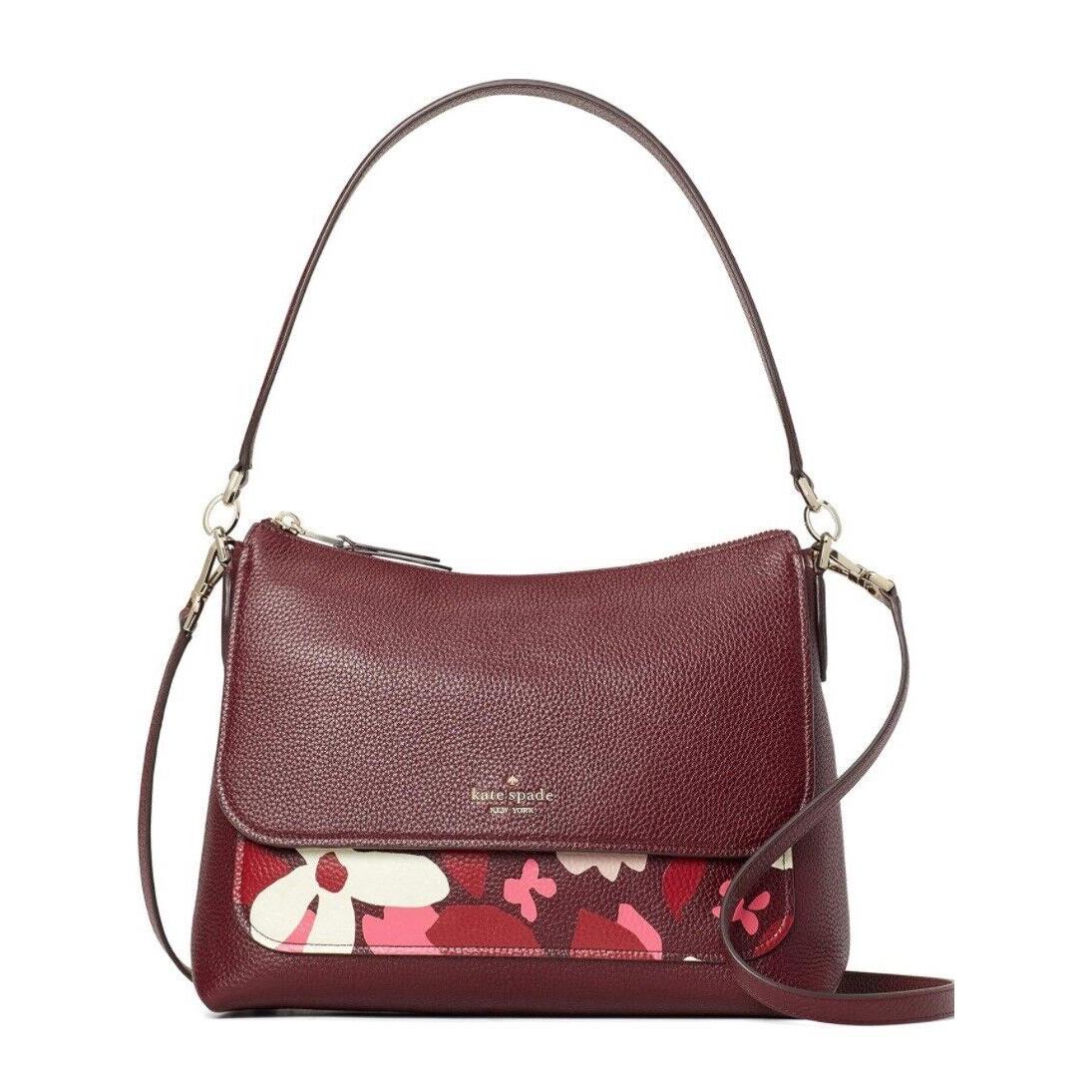 Kate Spade Melody Forest Floral Flap Leather Shoulder Bag in Pink Multi WKRU7069