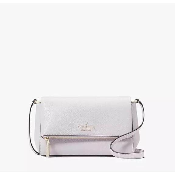 New Kate Spade Leila Mini Zip Crossbody Pebble Leather Lilac Moonlight