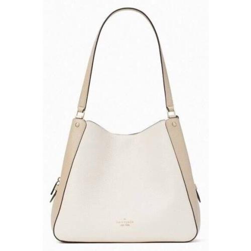 Kate Spade Leila Medium Triple Compartment Leather Shoulder Bag Light Sand