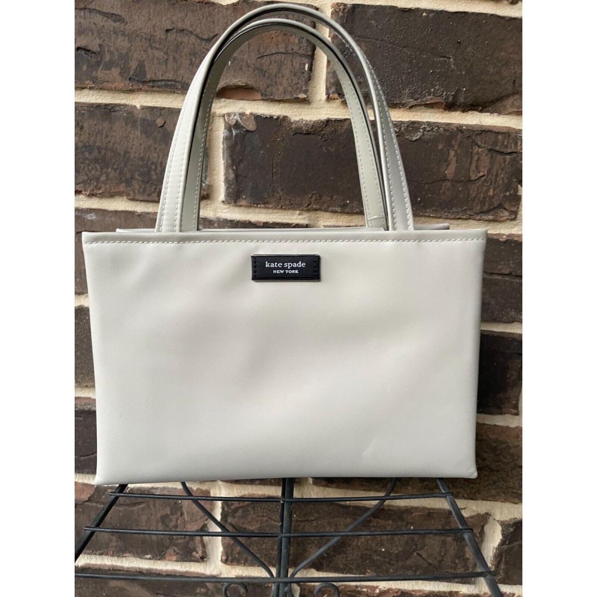 Kate Spade Sam Icon Nylon Small Tote Stony Beach Light Grey