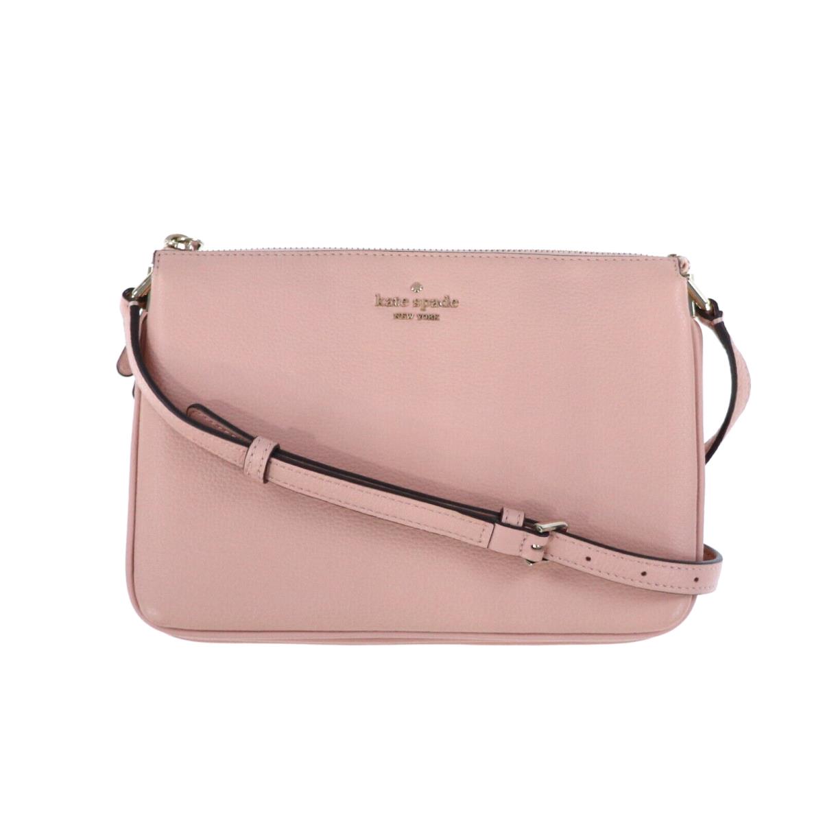 Kate Spade New York Women`s Jackson Triple Gusset Crossbody Rosy Cheeks New - Handle/Strap: Pink, Hardware: Gold, Exterior: Pink