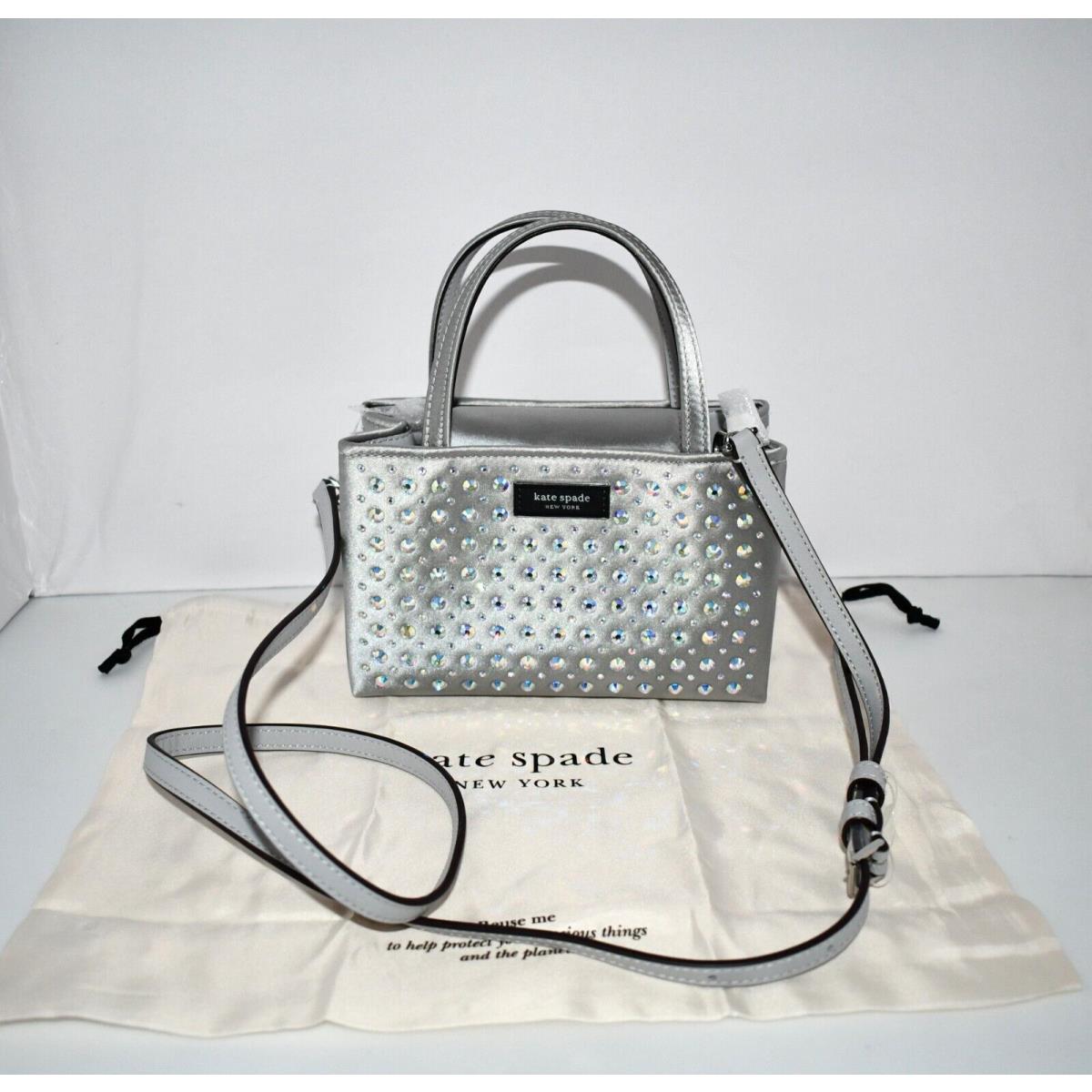 Kate Spade New York Sam Icon Crystal Embellished Mini Tote in Platinum 9913655