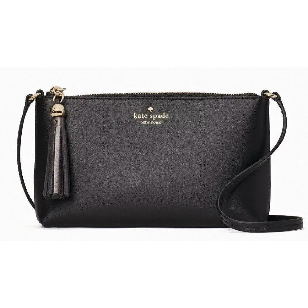 Kate Spade Ivy Street Amy Black Leath Phone Crossbody Bag Handbag - Black