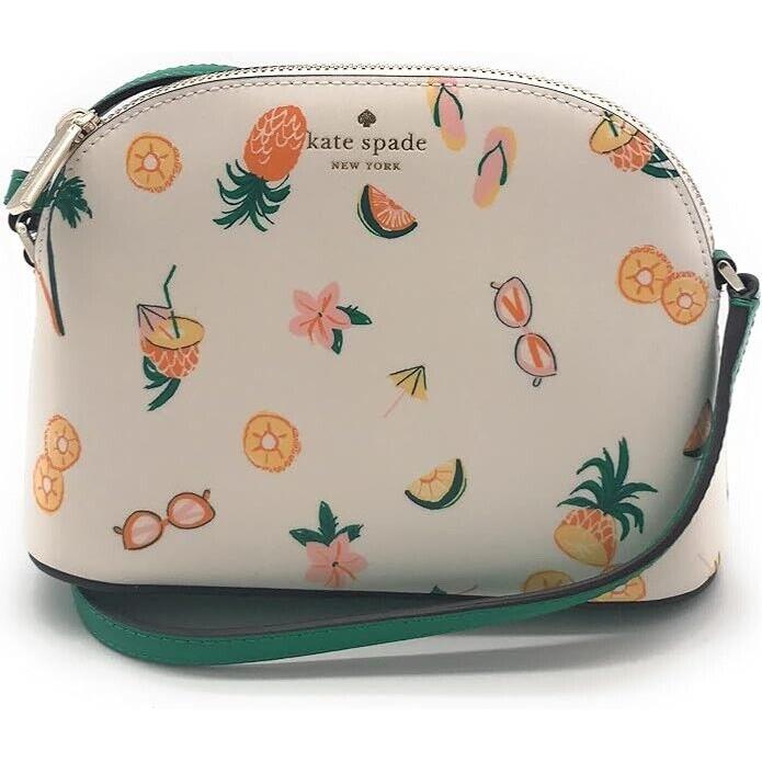 New Kate Spade New York Kali Small Dome Crossbody Cream Multi Tropical