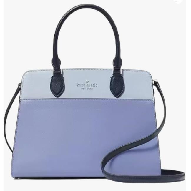 Kate Spade Madison Colorblock Saffiano Medium Satchel Evening Iris Multi Blue