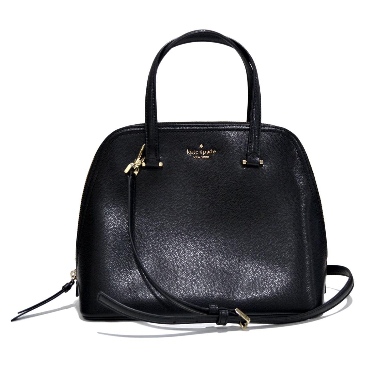 Kate Spade New York Purse Patterson Drive Medium Dome Satchel Bag Black New - Handle/Strap: Black, Hardware: Gold, Exterior: Black