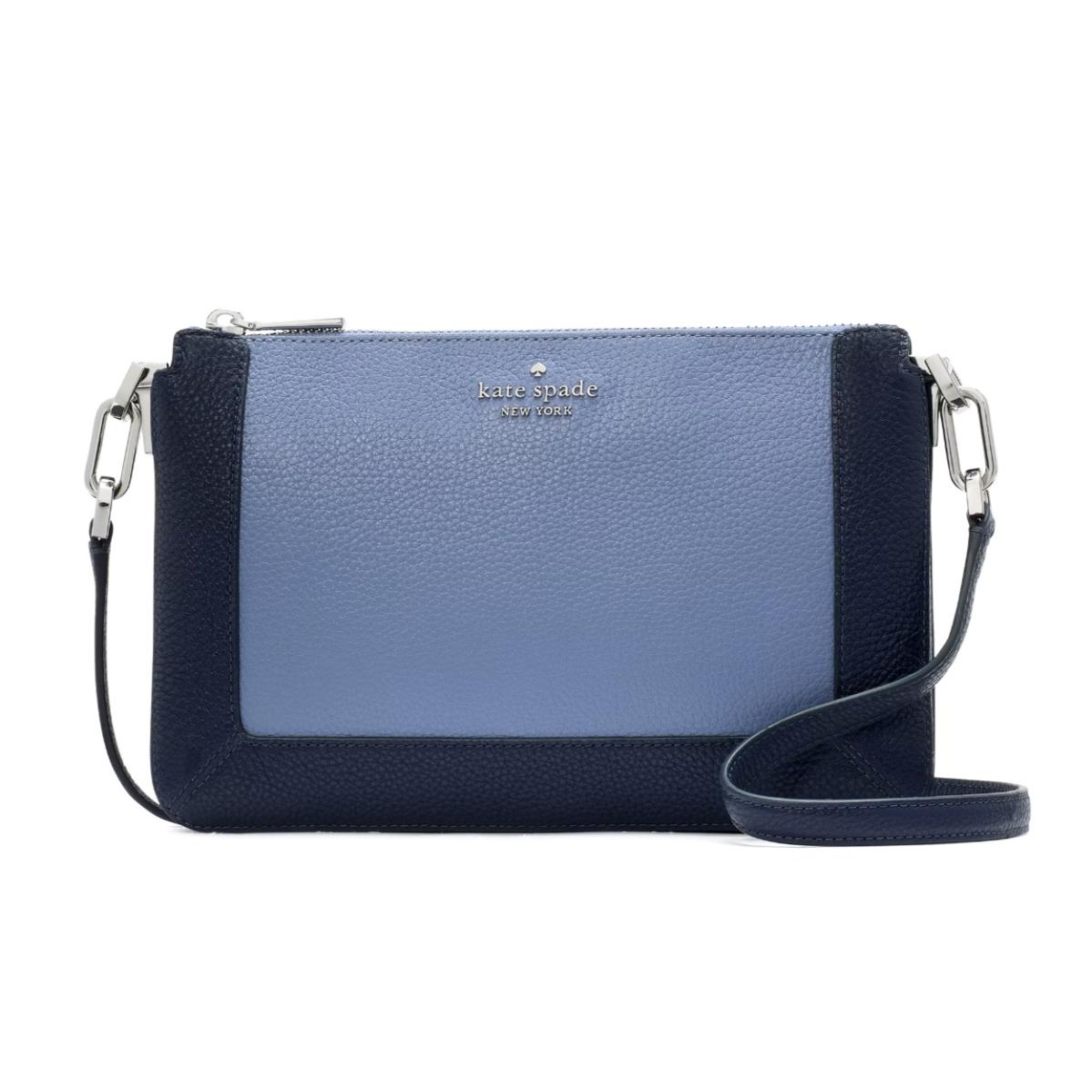 New Kate Spade Lena Double Compartment Crossbody Parisian Navy with Dust Bag