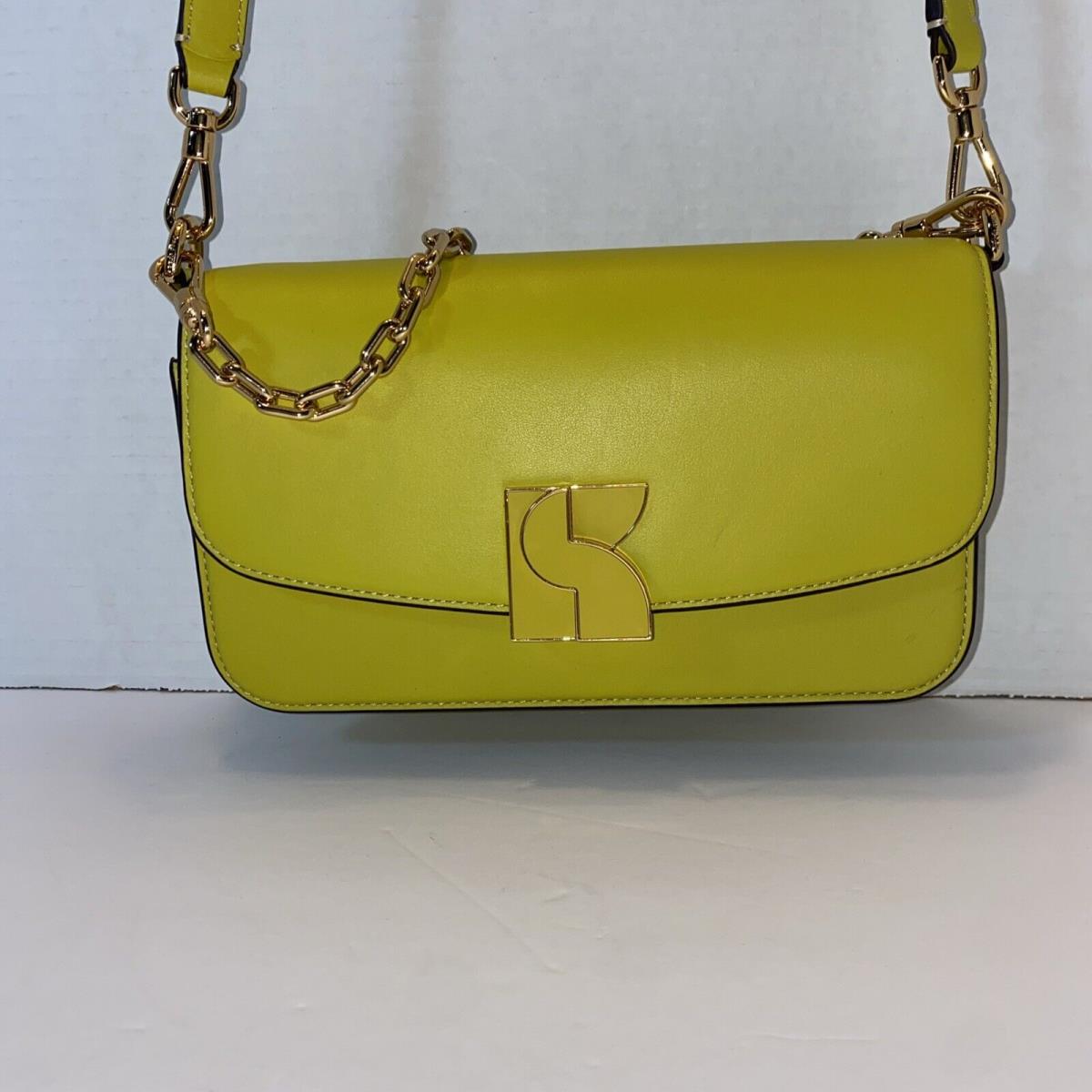 Kate Spade Dakota Crossbody Handbag Chain Leather Chartreuse Gold Accents R$358