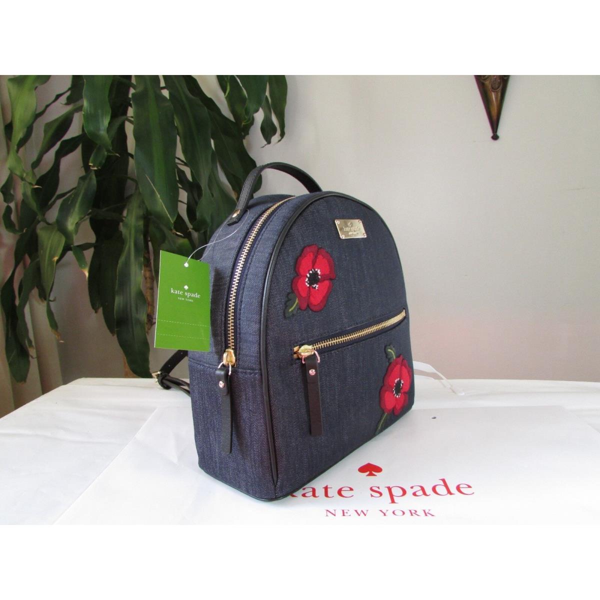 Kate Spade Sammi Grove Street Poppy Backpack Blue Multi