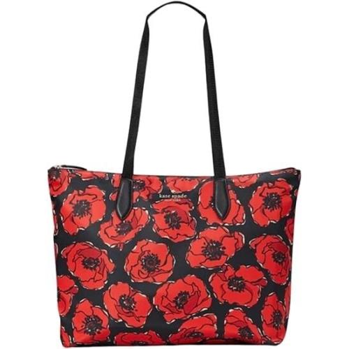 Kate Spade Mel Poppy Printed Floral Packable Tote Nylon Shopper