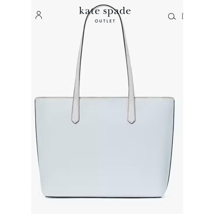 New Kate Spade Staci Tote and Wristlet 3 Piece Set Saffiano Crisp Sky