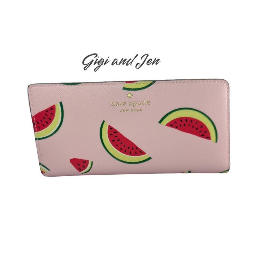 Kate Spade Marlee Watermelon Party Large Slim Bifold Wallet