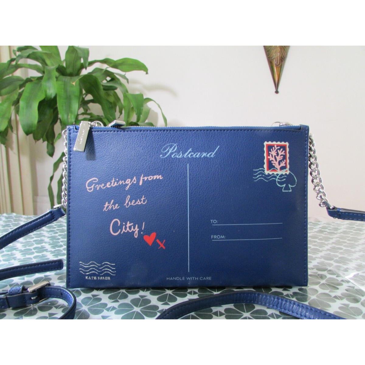 Kate Spade Leather Off The Grid Postcard Crossbody River Blue