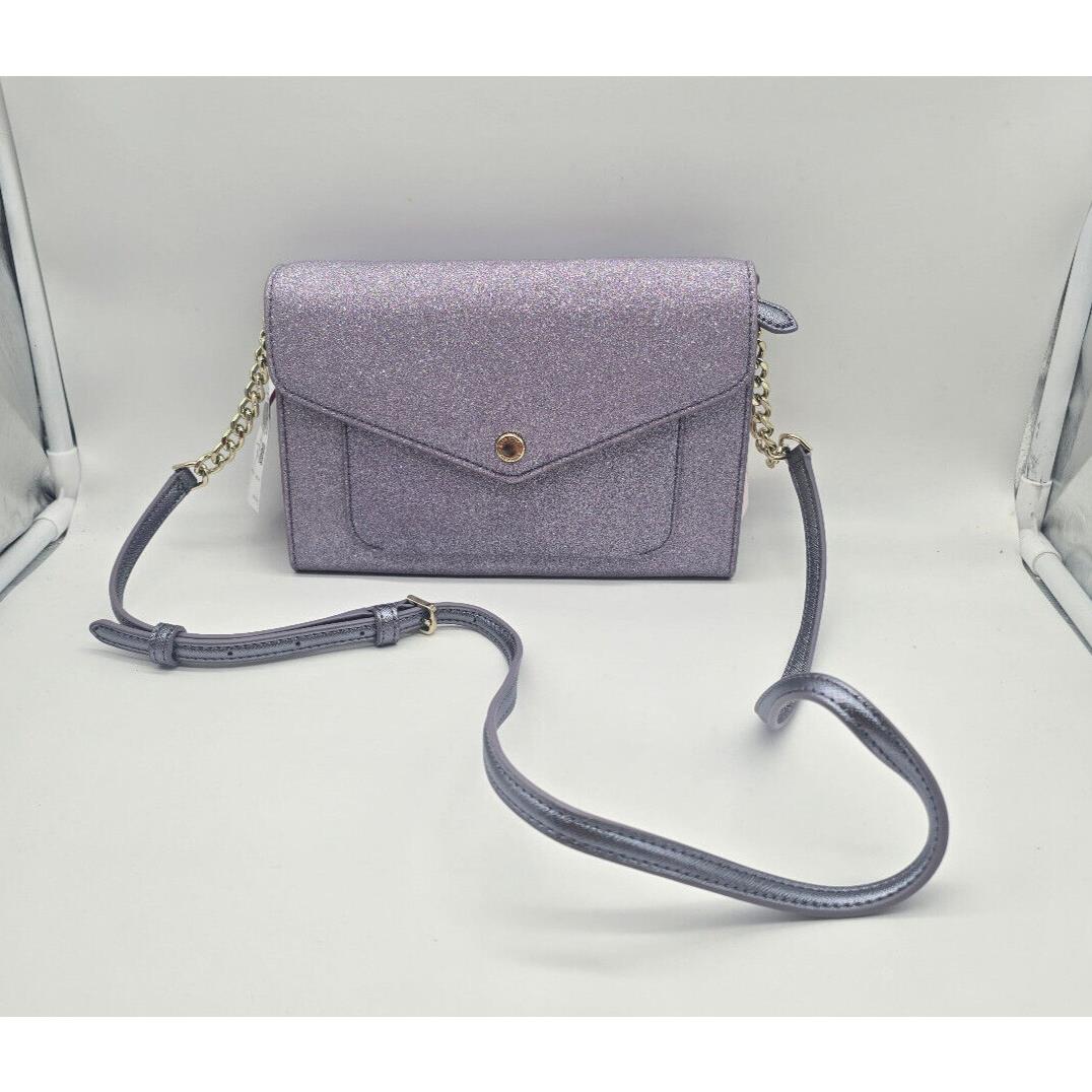 Kate Spade Tinsel Glitter Flap Crossbody K9336 Lilac Frost