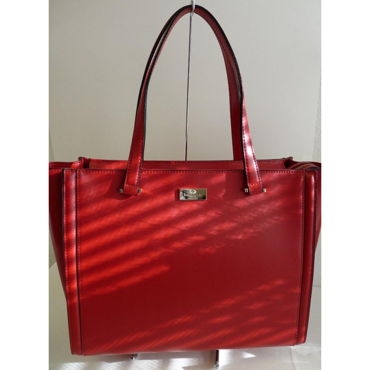 Kate Spade Regatta Court Vita Pillbox Red Leather Tote Shoulder Bag