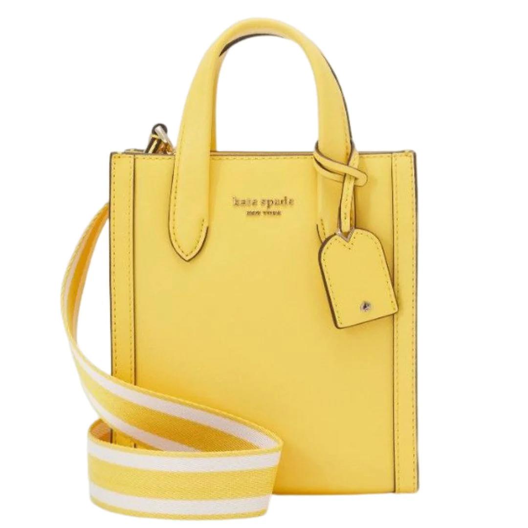 Kate Spade Mini Manhattan Tote Yellow Leather Crossbody Shoulder Bag