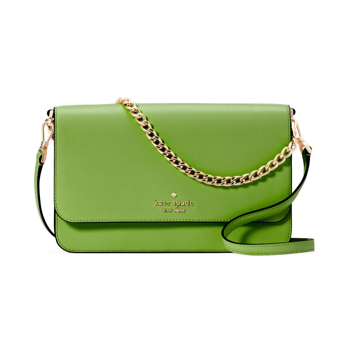 New Kate Spade Madison Medium Flap Convertible Crossbody Turtle Green / Dust Bag