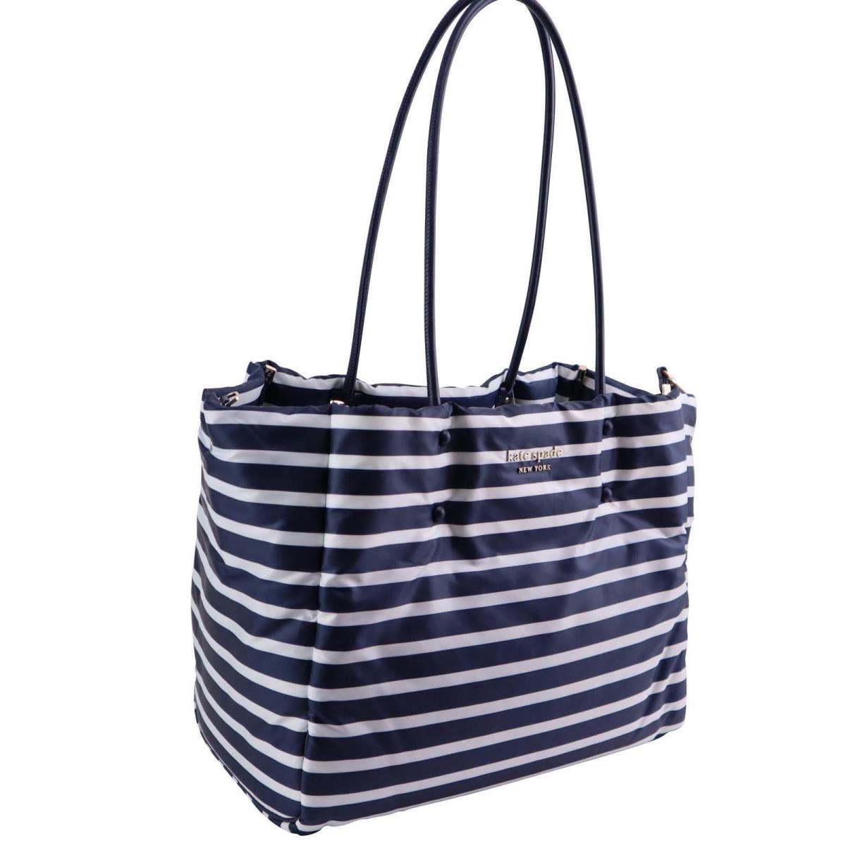 Kate Spade Everything Puffy Stripe Large Tote Navy Stripe