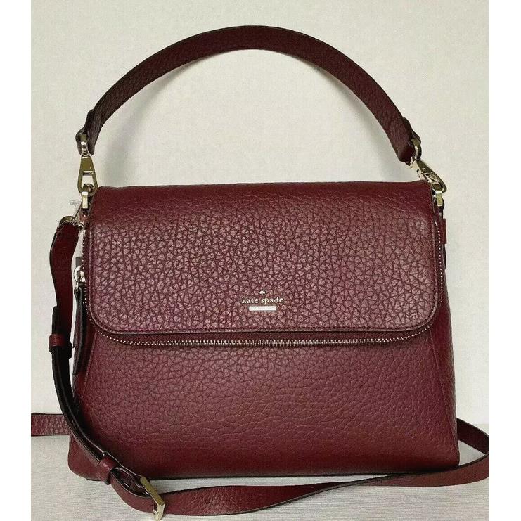 New Kate Spade New York Georgia Carter Leather Shoulder Bag Cherrywood