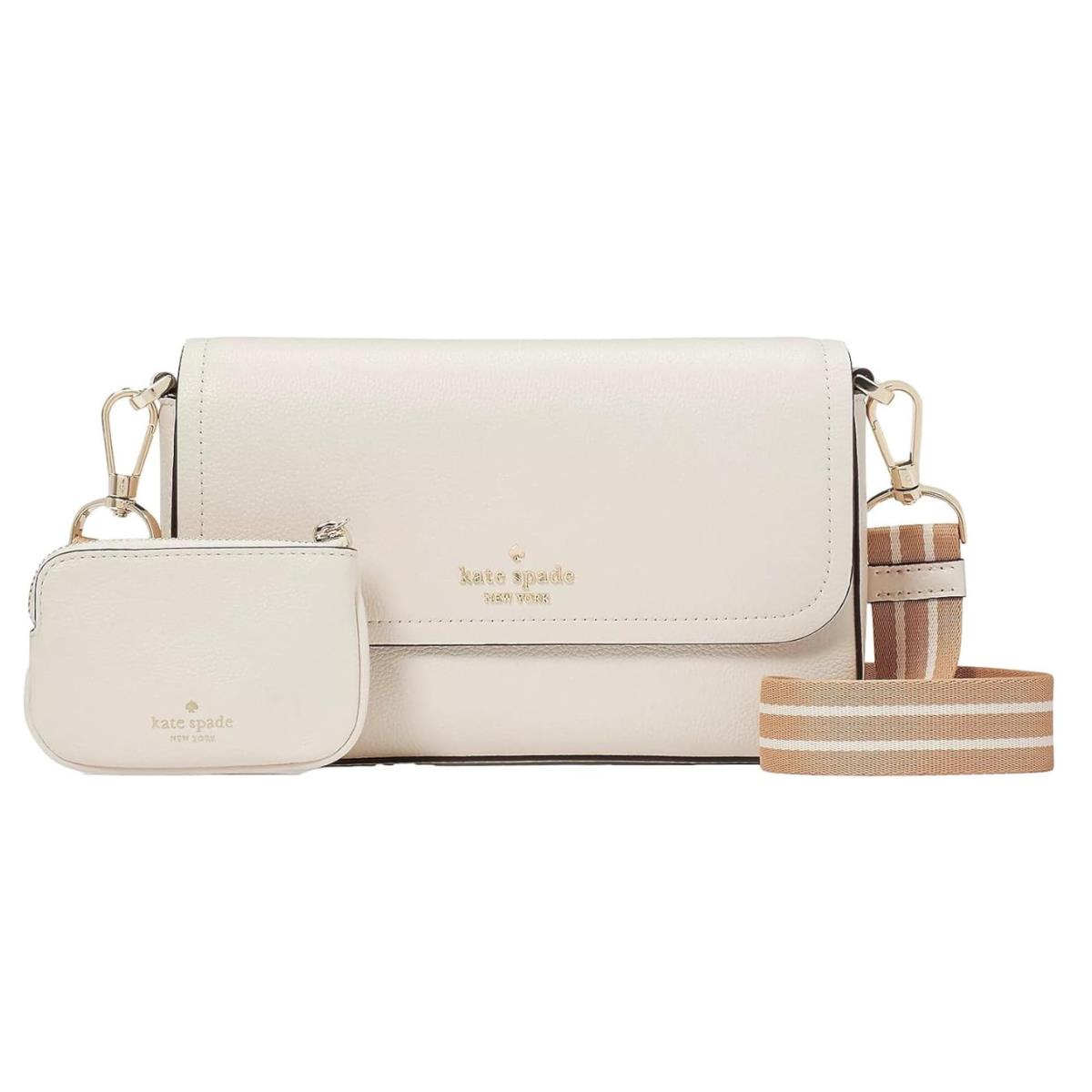 Kate Spade New York Women Rosie Pebbled Leather Small Flap Crossbody Bag White